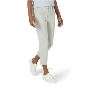 Lee High Rise Straight Leg Cropped Knit Pants Jeggings New Light Grey Women 22M